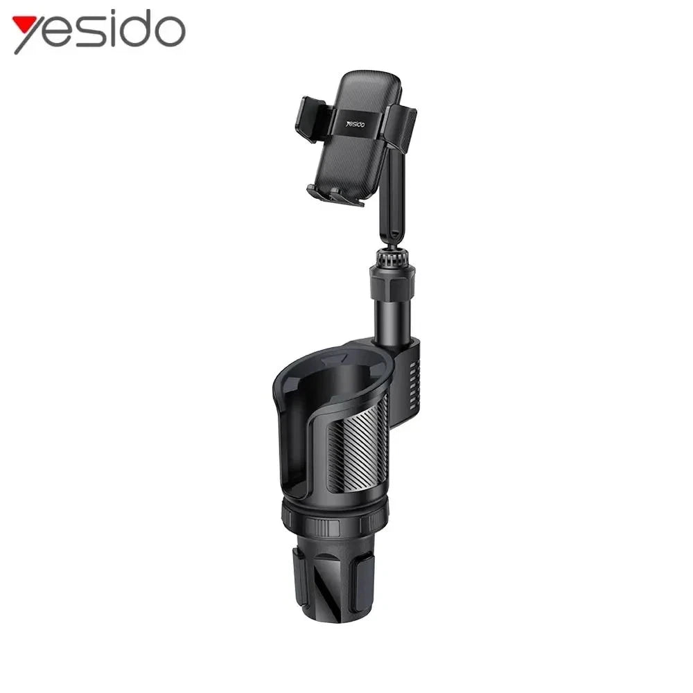 Support Smartphone pour Voiture avec Porte Gobelet Yesido Noir